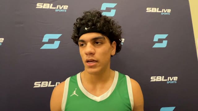 St. Mary's-Phoenix PG Styles Phipps after scoring 43 in 69-65 win over Good Counsel at Holiday Classic 12-27-23 in San Diego 